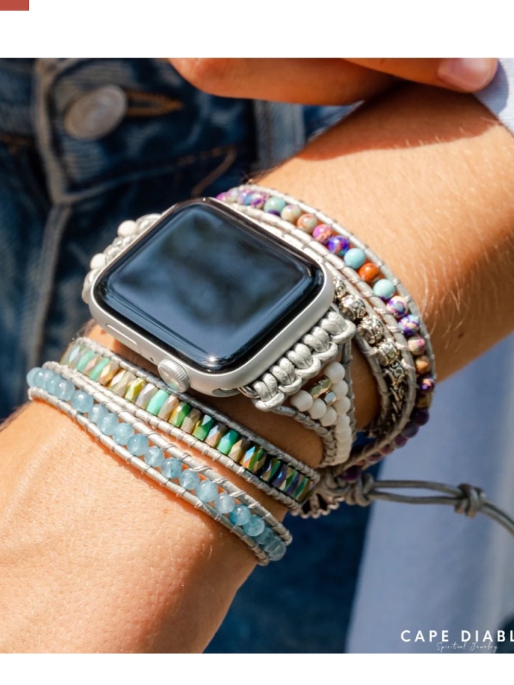 Cape Diablo Ocean Jasper Protection Apple Watch Strap.